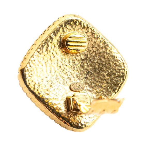 CHANEL Gold Diamond Logo Earrings - Picture 3 of 3